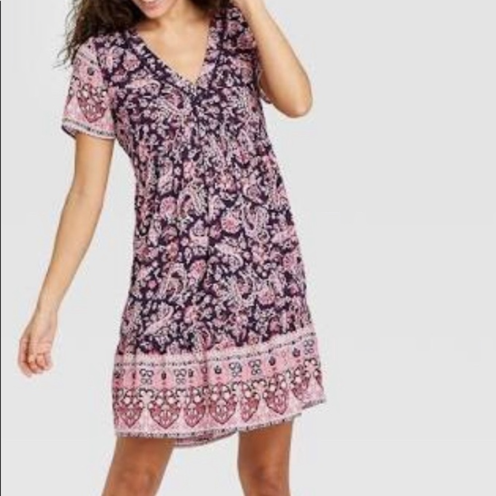 Knox Rose Navy Floral Paisley Dress